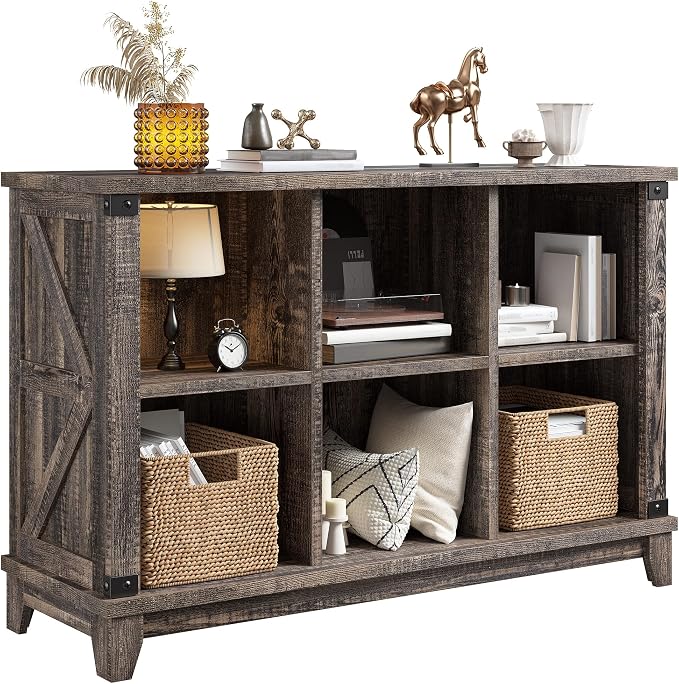 EnHomee 6 Cube Storage Organizer Bookshelf, Wood Cube Shelf Bookcase by EnHomee