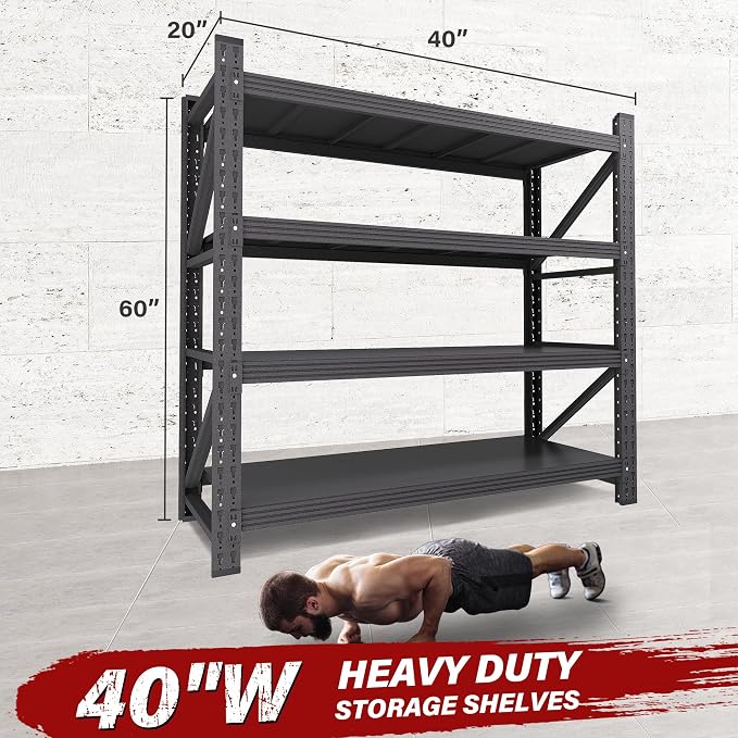 2000LBS Heavy Duty Garage Shelving Units, Metal Garage Shelves, Large Storage - Image 2
