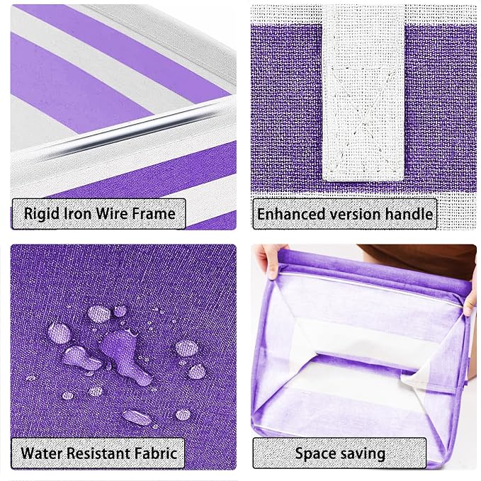 2-Pack Foldable Laundry Basket, Large Laundry Baskets - Image 6
