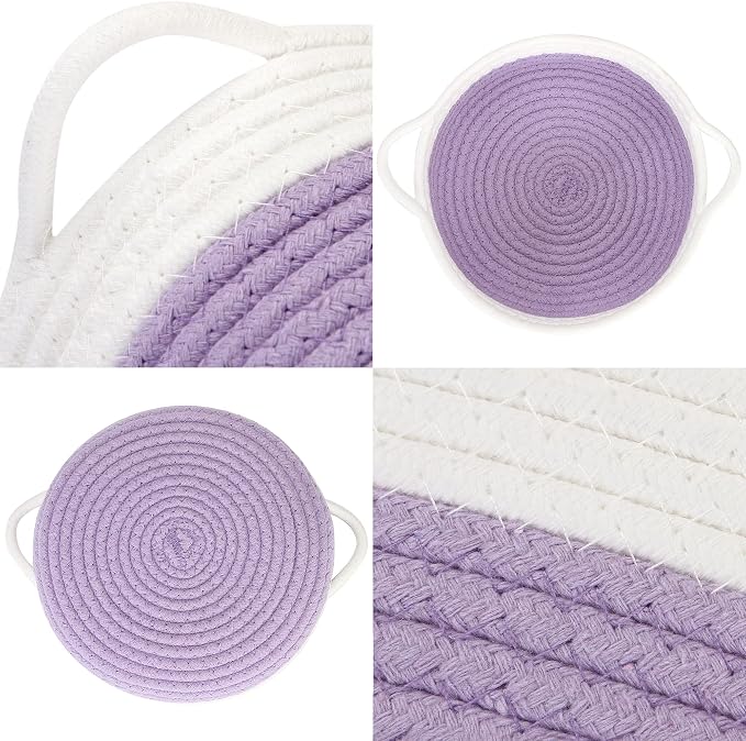 Sea Team 2-Pack Cotton Rope Baskets, 10 x 3 Inches Small Woven Storage Basket - Image 4