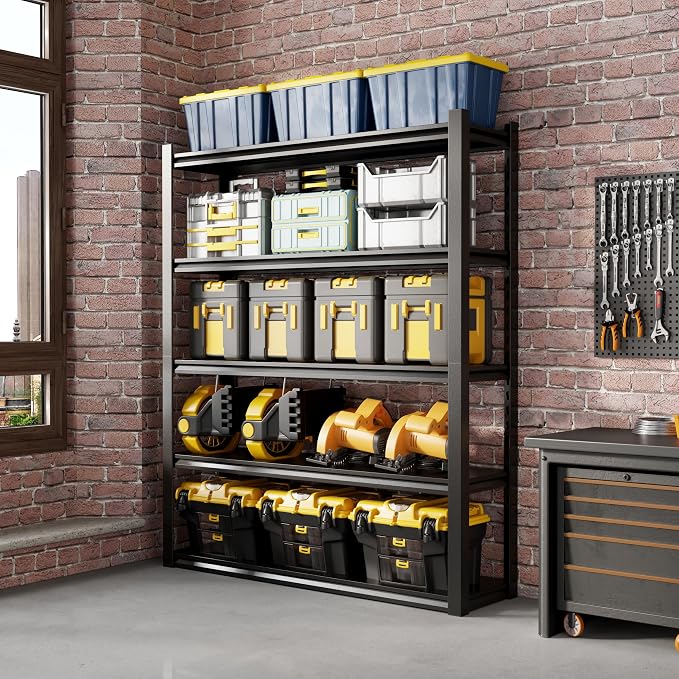 36" W Garage Shelving, 5-Tier Heavy Duty Shelving Unit, 3000LBS Adjustable - Image 2