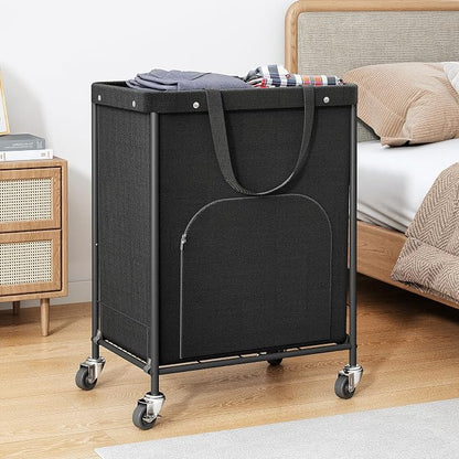 170L Large Laundry Basket with Wheels, Rolling Laundry Hamper Easy Access - Image 9