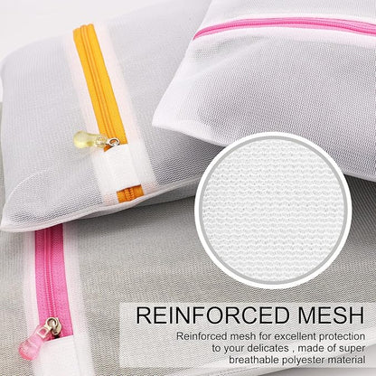 Mesh Laundry Bags 3-Pack Laundry Wash Bag Colorful Zipper - Image 4