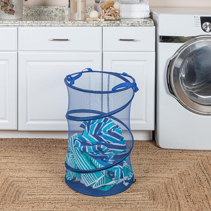 Household Essentials Pop-Up Mesh Laundry Hamper - Image 3