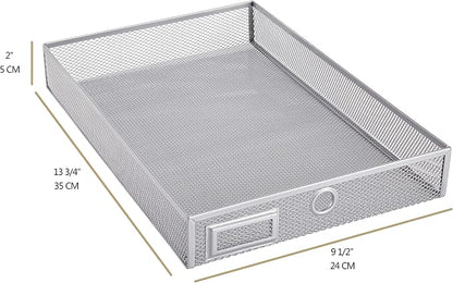 Annova Desk Organizer Wire Mesh 3 Tier Sliding Drawers Paper - Image 3