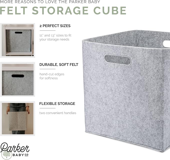 Parker Baby Felt Foldable Storage Cube - Image 3