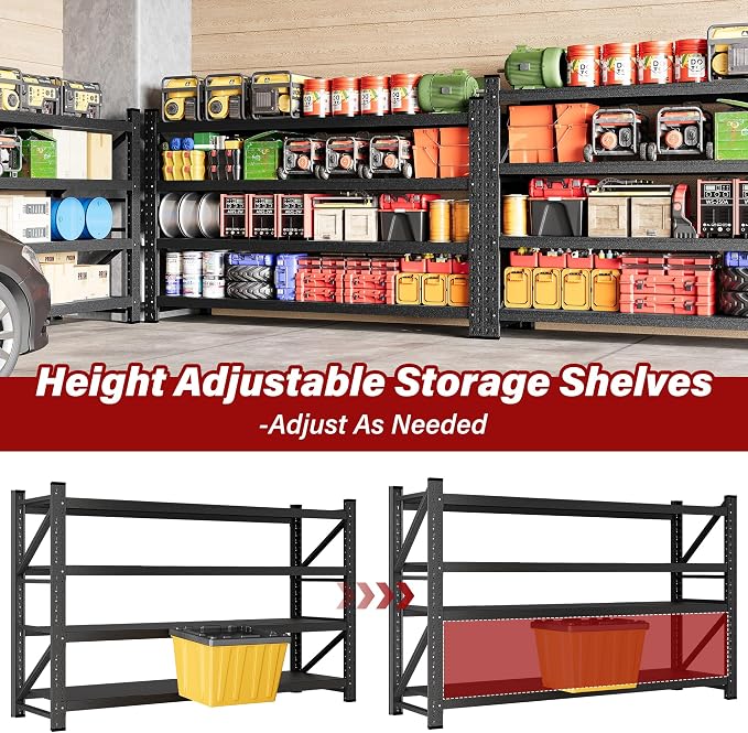 8000LBS Heavy Duty Garage Shelving Units, Metal Garage Shelves, Large Storage - Image 6