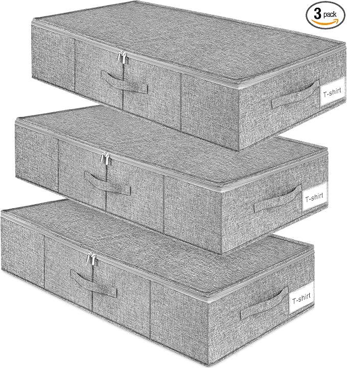 punemi Under Bed Storage, 3 Pack Underbed Storage Container Bags by Punemi