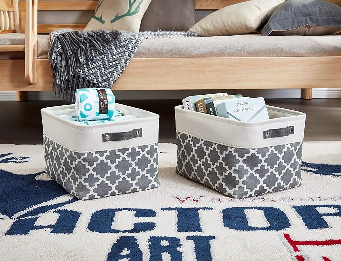 DECOMOMO Grey Storage Bins Fabric Storage Baskets - Image 4