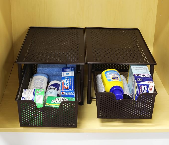 Simple Houseware Stackable Cabinet Basket Drawer Organizer - Image 5