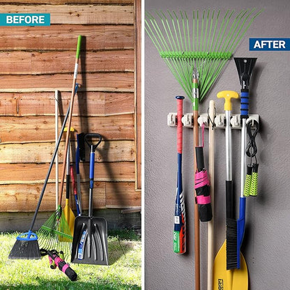 HOME IT Broom and Mop Holder Wall Mount – Heavy Duty Garage Organizer - Image 3