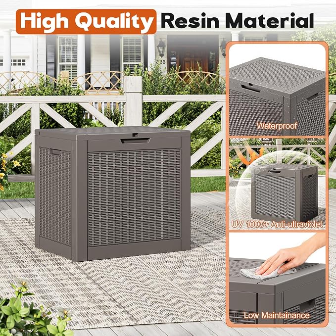 Outdoor Deck Storage Box, Resin Deck Boxes Indoor and outdoor, Waterproof - Image 4