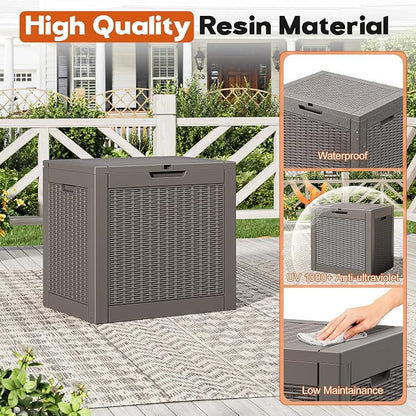 Outdoor Deck Storage Box, Resin Deck Boxes Indoor and outdoor, Waterproof - Image 4