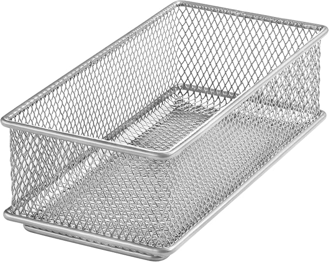 YBM HOME Silver Mesh Drawer Cabinet and or Shelf Organizer Bins, School Supply by YBMHome