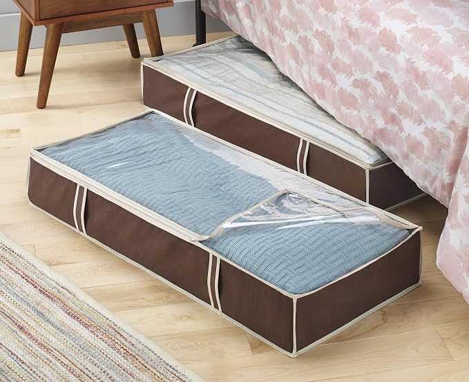 Whitmor Under Bed Storage Bags 2 Pack, Zippered Underbed Storage Containers - Image 2