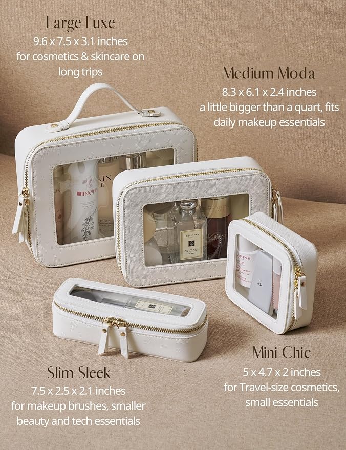 Popvibe Clear Makeup Bag Travel Cosmetic Case Transparent Toiletry Bag - Image 9
