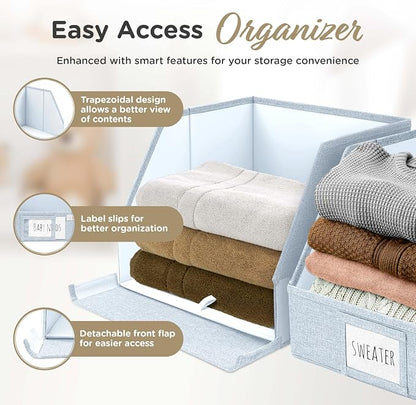 VIVIDECOR Open Front Trapezoid Closet Bins 12x12x10 – Easy Access Shelf - Image 4