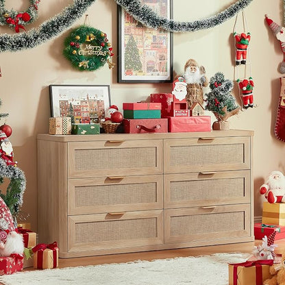 LEYAOYAO Rattan 6 Drawer Dresser - Image 3