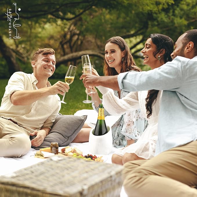 Gusto Nostro Marble Wine Chiller Bucket - 750ml Wine Bottle Cooler and - Image 8