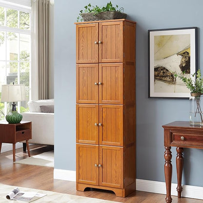 72" Tall Farmhouse Storage Cabinet, 4 Tier Kitchen Pantry Cabinet - Image 8
