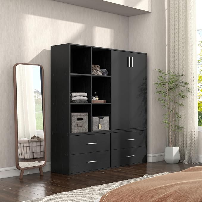 Homes: Inside + Out Apexa 6-Cube Storage Organizer Shelves, Stackable Wood - Image 11