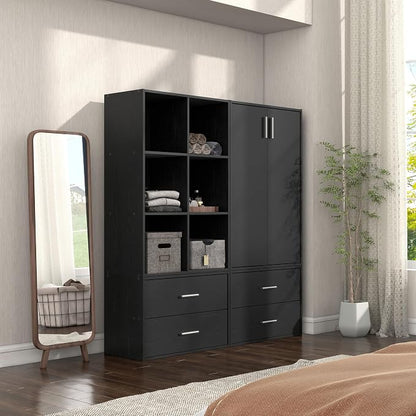 Homes: Inside + Out Apexa 6-Cube Storage Organizer Shelves, Stackable Wood - Image 11