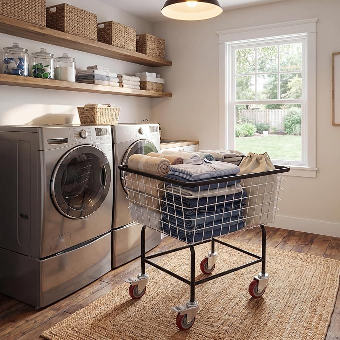 Large Rolling Laundry Cart - Image 10