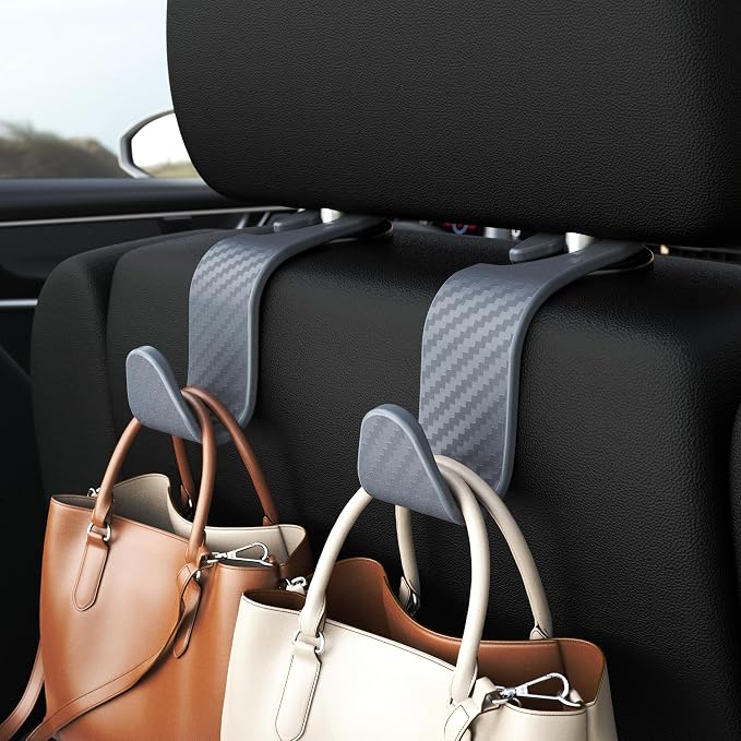 Amooca Car Seat Headrest Hook 4 Pack Hanger Universal Vehicle Car Storage - Image 2