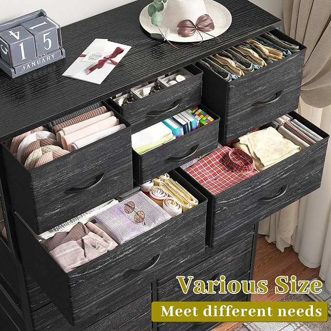 EnHomee 52.2" H Black Dresser for Bedroom, Vertical Storage Tower, Anti-Tip | - Image 6