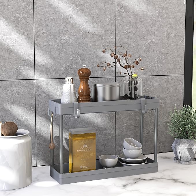 Simple Houseware 2-Tier Under Sink Organizer Storage Tray - Image 4