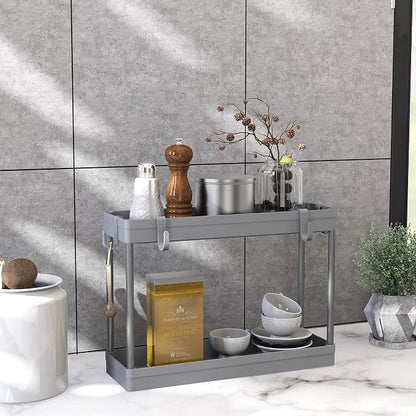Simple Houseware 2-Tier Under Sink Organizer Storage Tray - Image 4