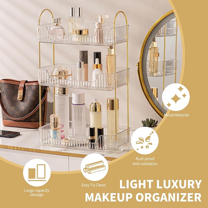 YCIA&DONE Bathroom Organizer Countertop, Makeup Storage, Skincare Cosmetic Tray - Image 4