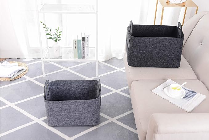 Minoisome Storage Basket Felt Storage Bin Collapsible& Convenient Box Organizer - Image 6