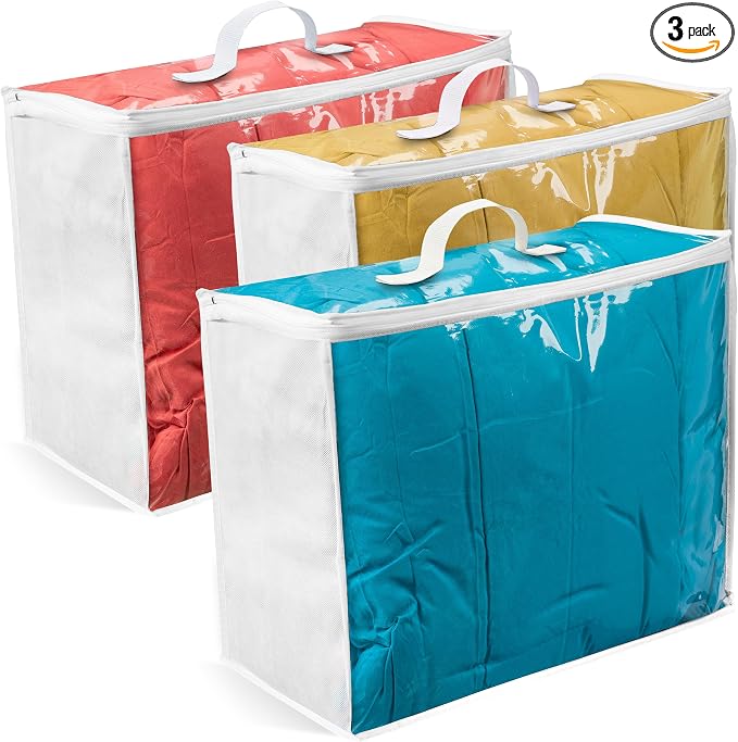 3 pack Clear Plastic Storage Bag by Vitalup