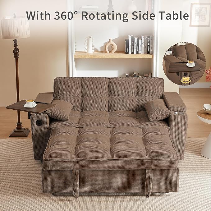 hansones 65'' 3-in-1 Folding Convertible Sofa Bed, Queen Size Pullout Sofa - Image 5