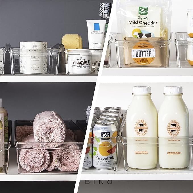 BINO | Plastic Storage Bins, Small | THE CURVE COLLECTION | Multi-Use Organizer - Image 5