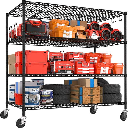 PrimeZone 55.5" W x 24" D x 80" H Heavy Duty Wire Storage Shelves by PrimeZone