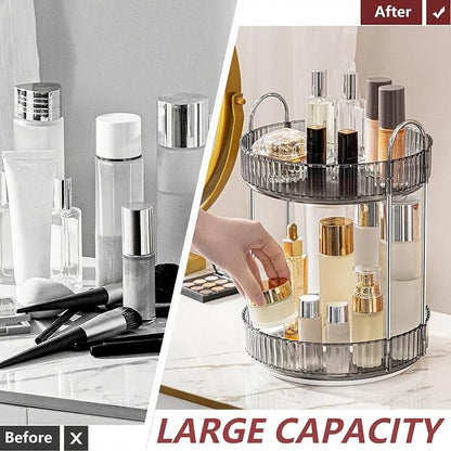 360° Rotating Makeup Organizer, Bathroom Make Up Spinning Holder Rack, Large - Image 3