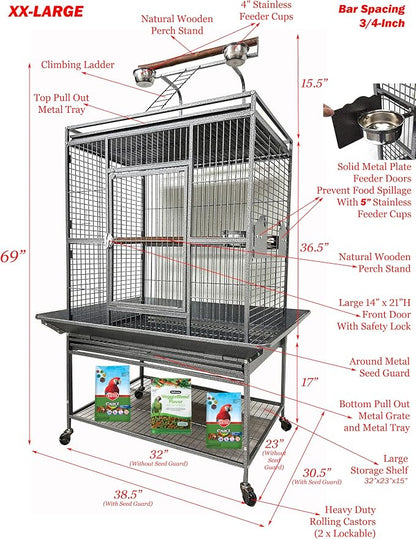 Extra Large Elegant and Durable Wrought Iron Climbing Ladder Perch Stand Play - Image 2