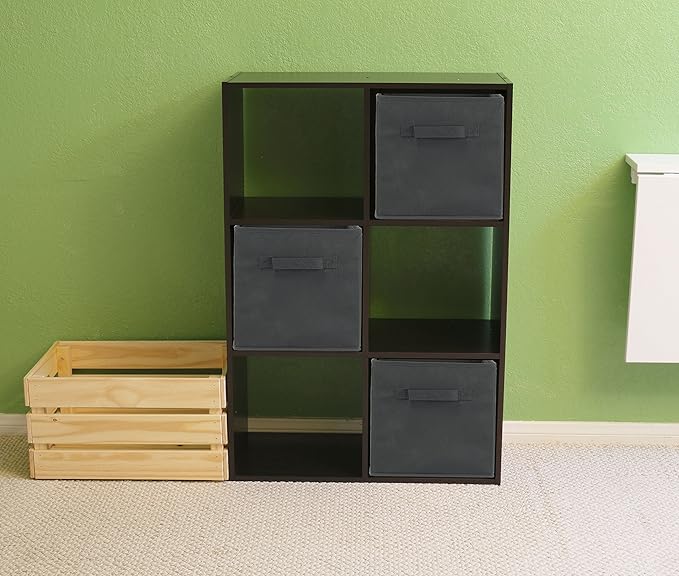 Simple Houseware Foldable Cube Storage Bins, 11-Inch Dark Gray - Image 6