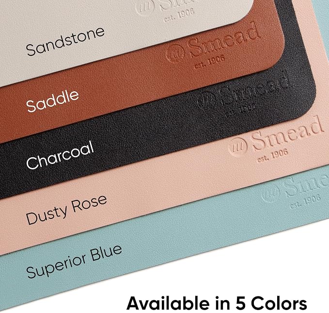 Smead Desk Pad, Vegan Leather Desk Mat - Image 3