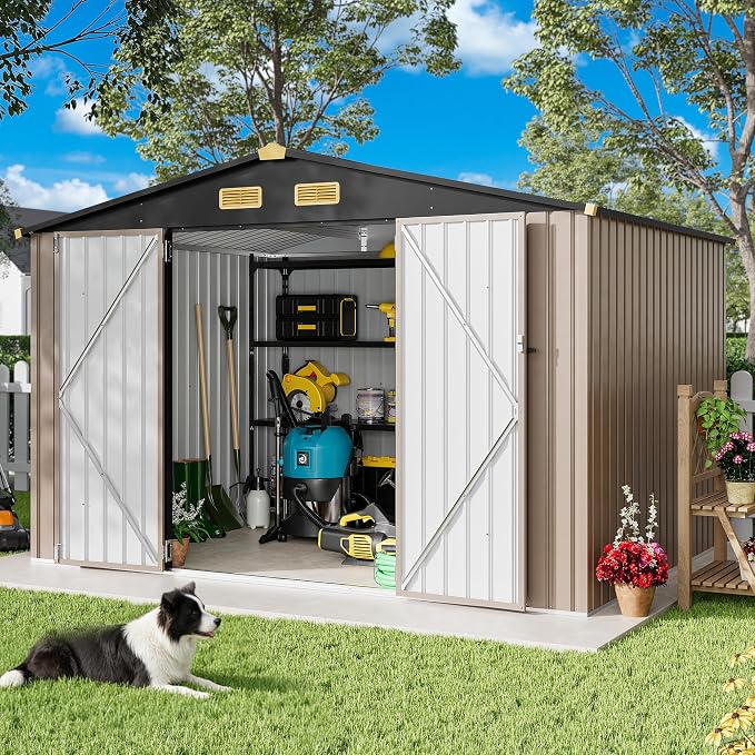 IRONCK 9.7x7.7FT Outdoor Storage Shed by IRONCK