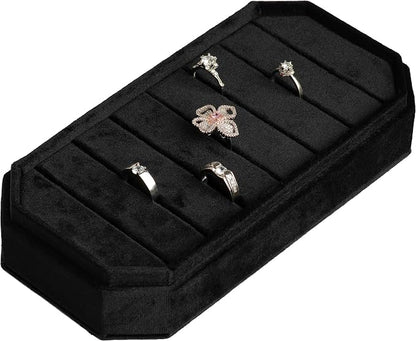 Velvet Ring Organizer Display Tray Jewelry Box Earring Holder Case - Image 2