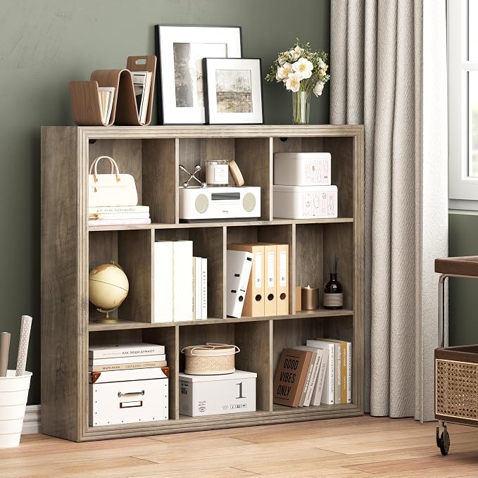 Book Shelf with 10-Cube, 43” Wide Bookshelf with Anti-Tip Device, 38” Tall Open - Image 7