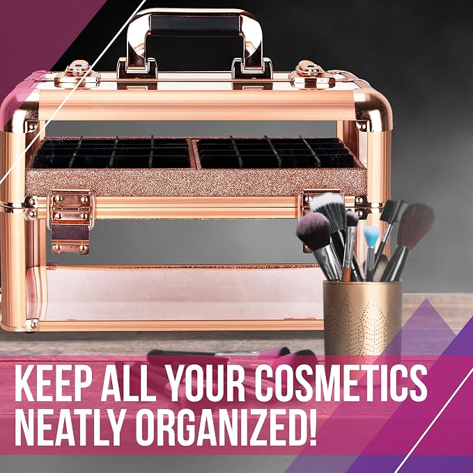 Ver Beauty Professional Armored Clear Acrylic Makeup Nail Tech Case - Image 4