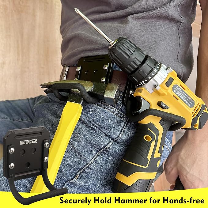 MUTUACTOR Hammer Holder Belt Clip, Non-Slip Tough Tool Clip Drill Holder - Image 3