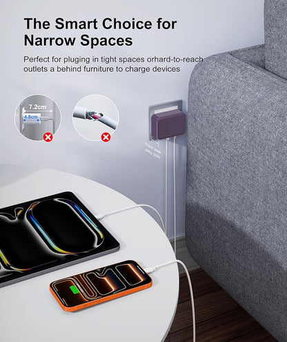 Fast Charger Block, GaN 6 Port USB C Charging Station Hub Cube, 100W Multiport - Image 4
