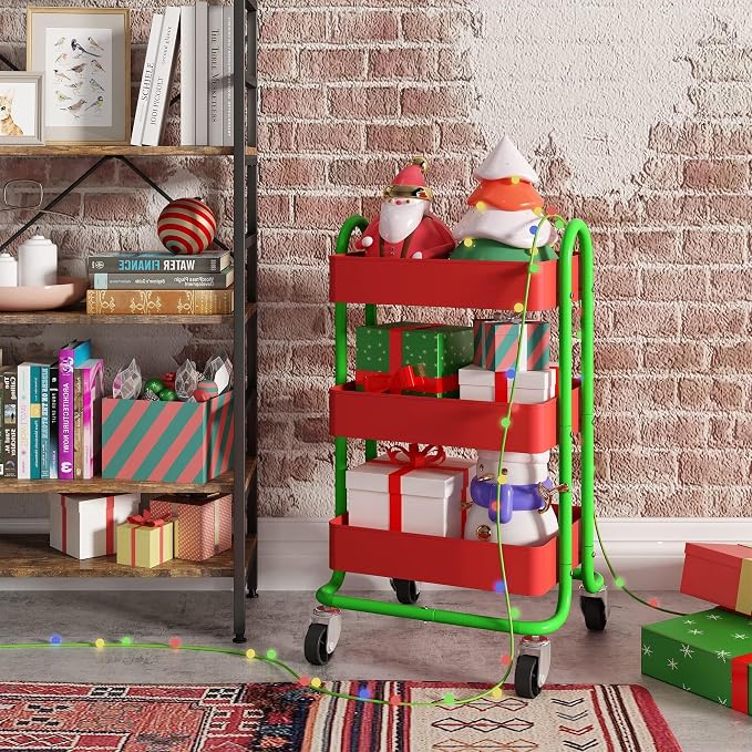 Metal Rolling Cart, 3-Tier Metal Rolling Cart - Image 7