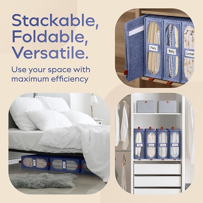 4x Bed Sheet Organizer Storage Boxes - Image 5