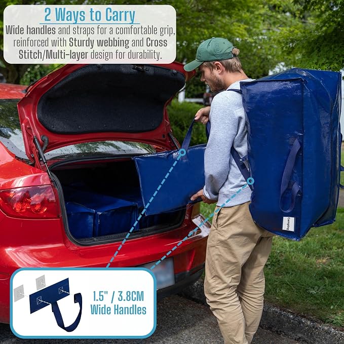 VENO 10 Pack Moving Bags w/Backpack Straps, Heavy Duty, Moving Boxes Alternative - Image 2